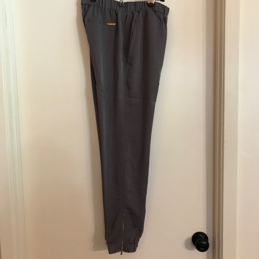 IMAN Gray Harem Pants W/Gold Zippers